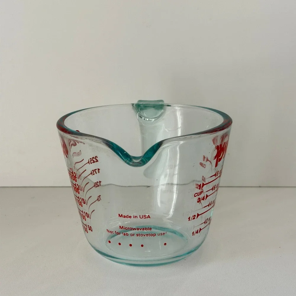 Vintage Pyrex 1 Cup Measuring‎ Cup 8oz Clear Glass Kitchenware Made in USA 250ml